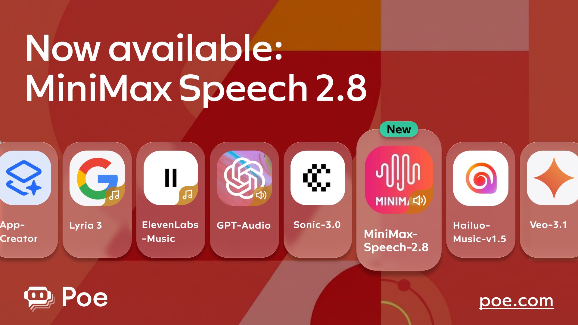 MiniMax Speech 2.8 Text-to-Speech Model Launches on Poe