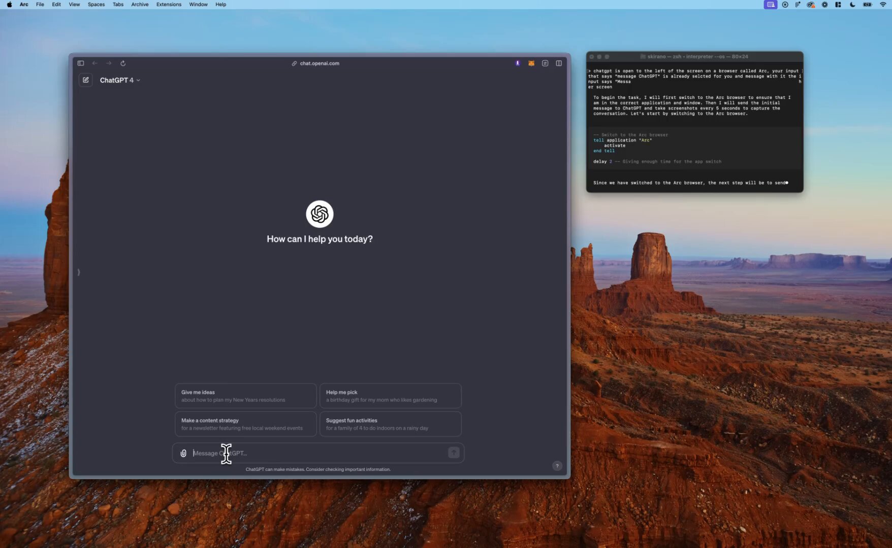 GPT Vision Converses with ChatGPT: AI Self-Interaction
