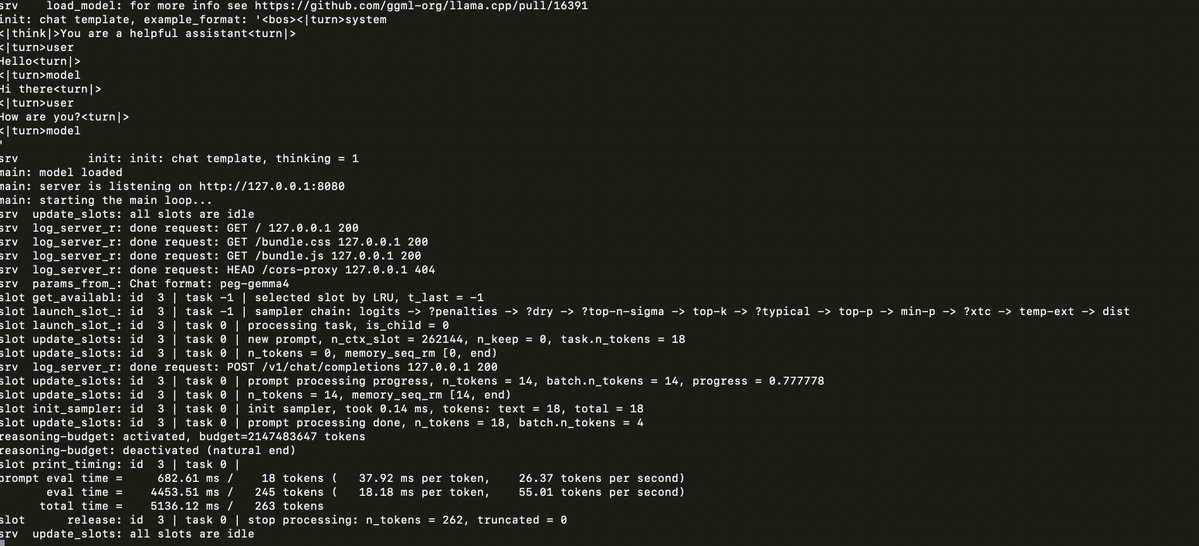 Running Llama.cpp and Gemma 4 on M1 Max MacBook Pro