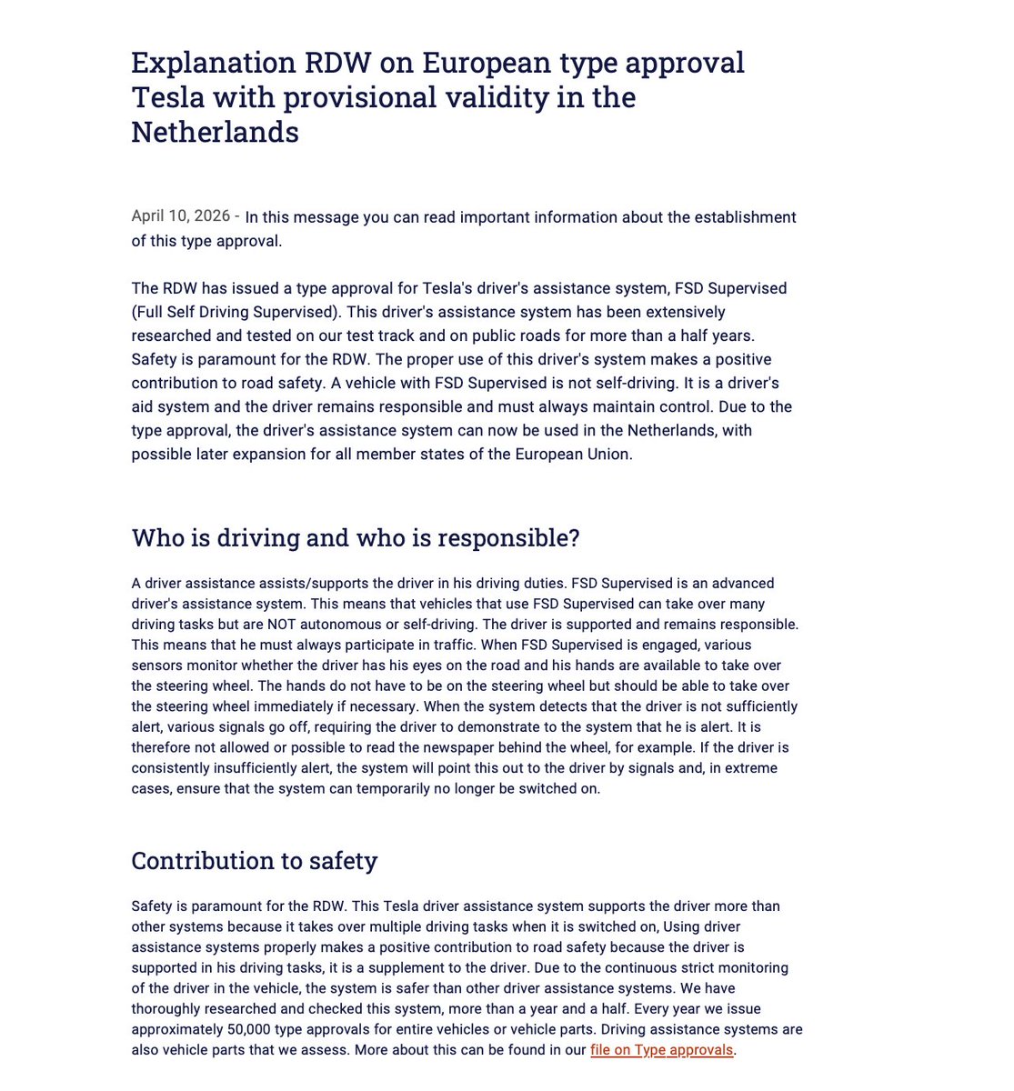 Dutch regulators approve Tesla FSD Supervised in Netherlands