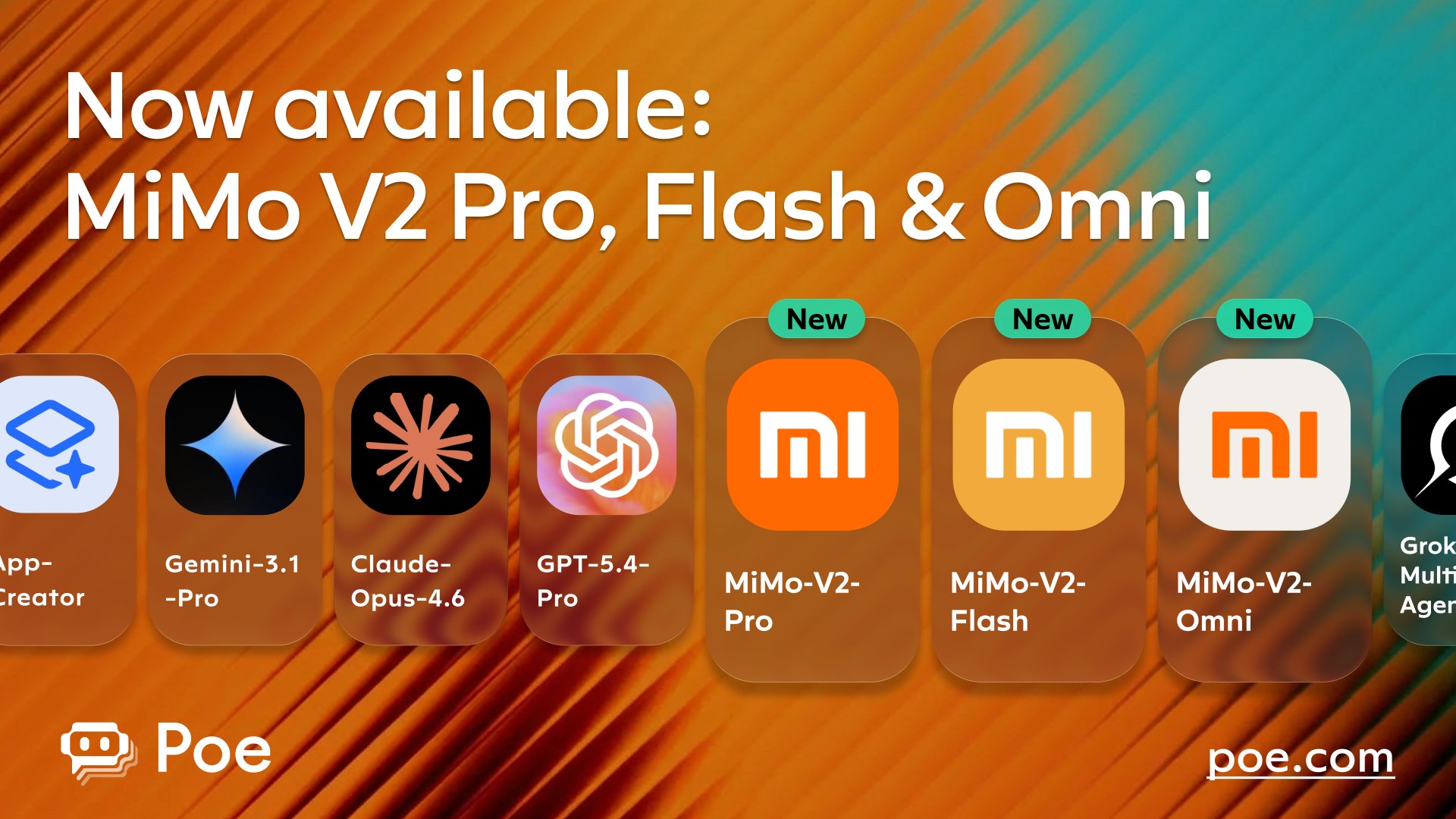 Xiaomi MiMo V2 Models Launch on Poe Platform