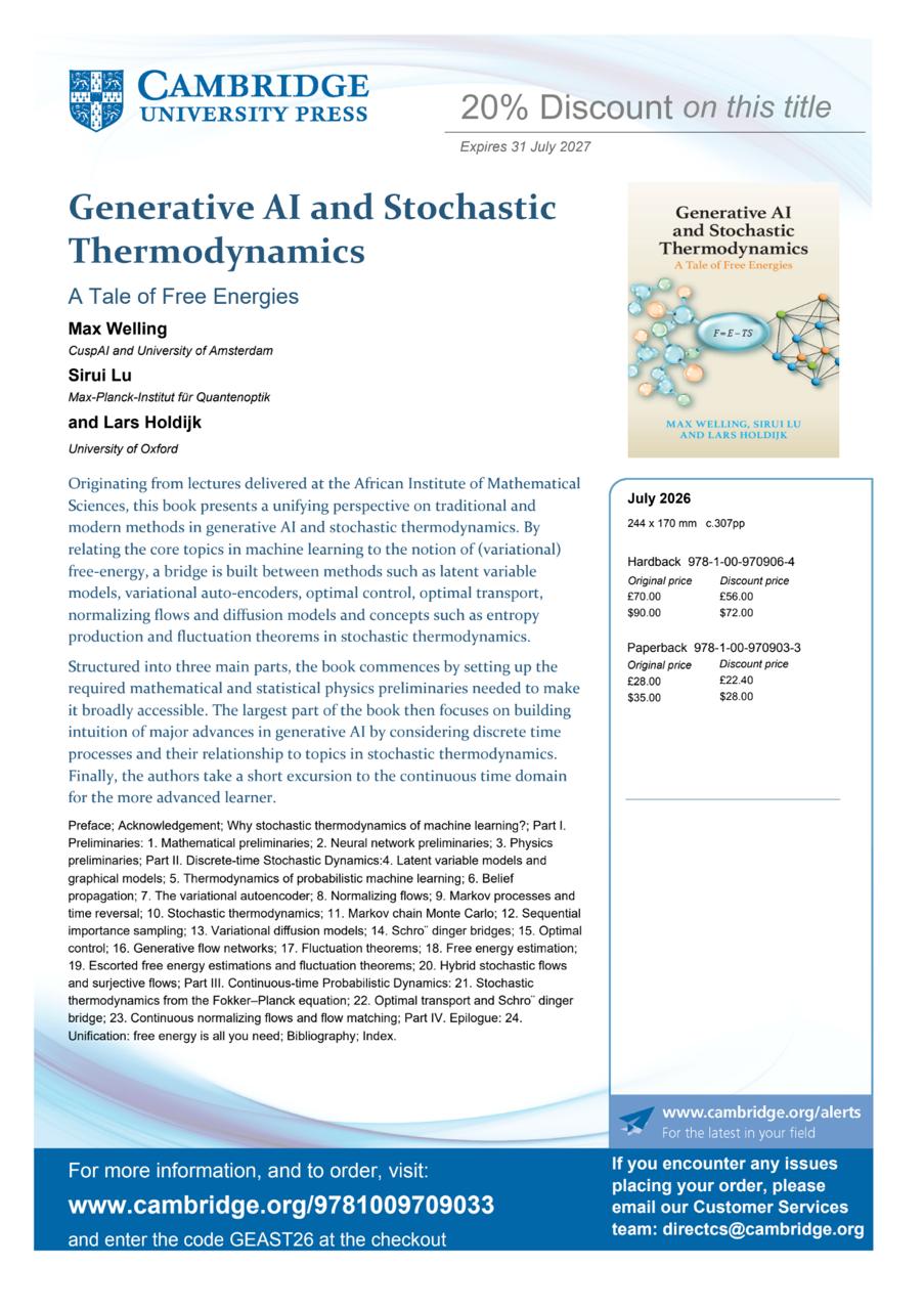 Generative AI Stochastic Thermodynamics Book Pre-order Now