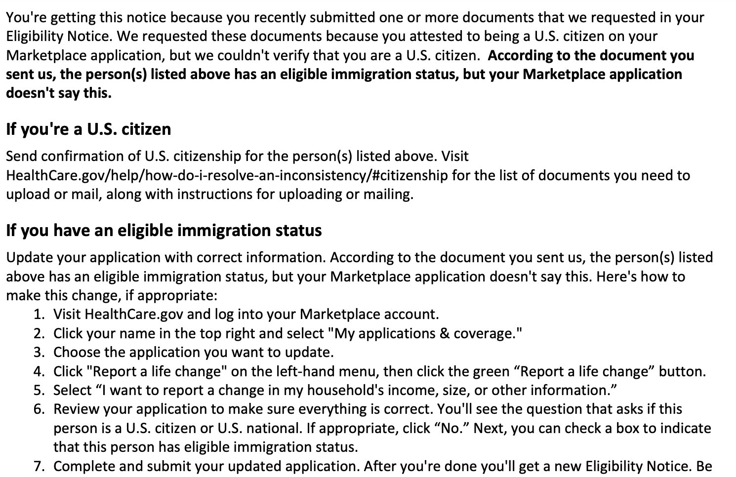 Healthcare.gov State Machine Error: Citizenship Status Misclassification
