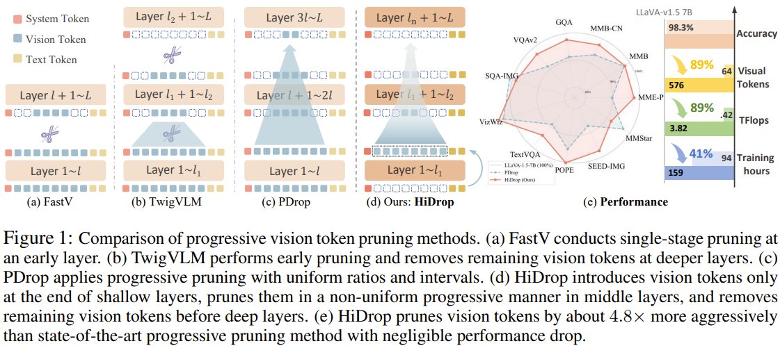 HiDrop: Efficient Visual Token Reduction for Multimodal LLMs