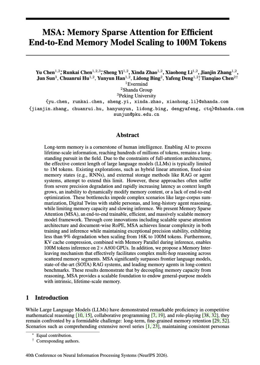MSA Paper Published, Inference Code Open Sourced This Week