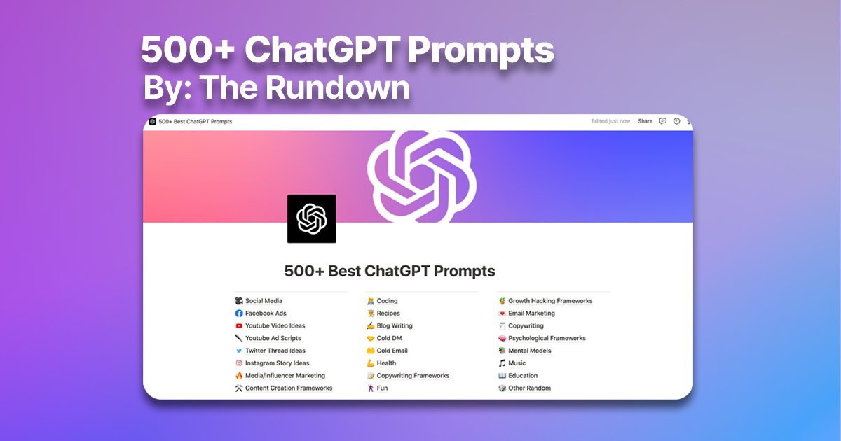 500+ Best ChatGPT Prompts Collection Free Giveaway