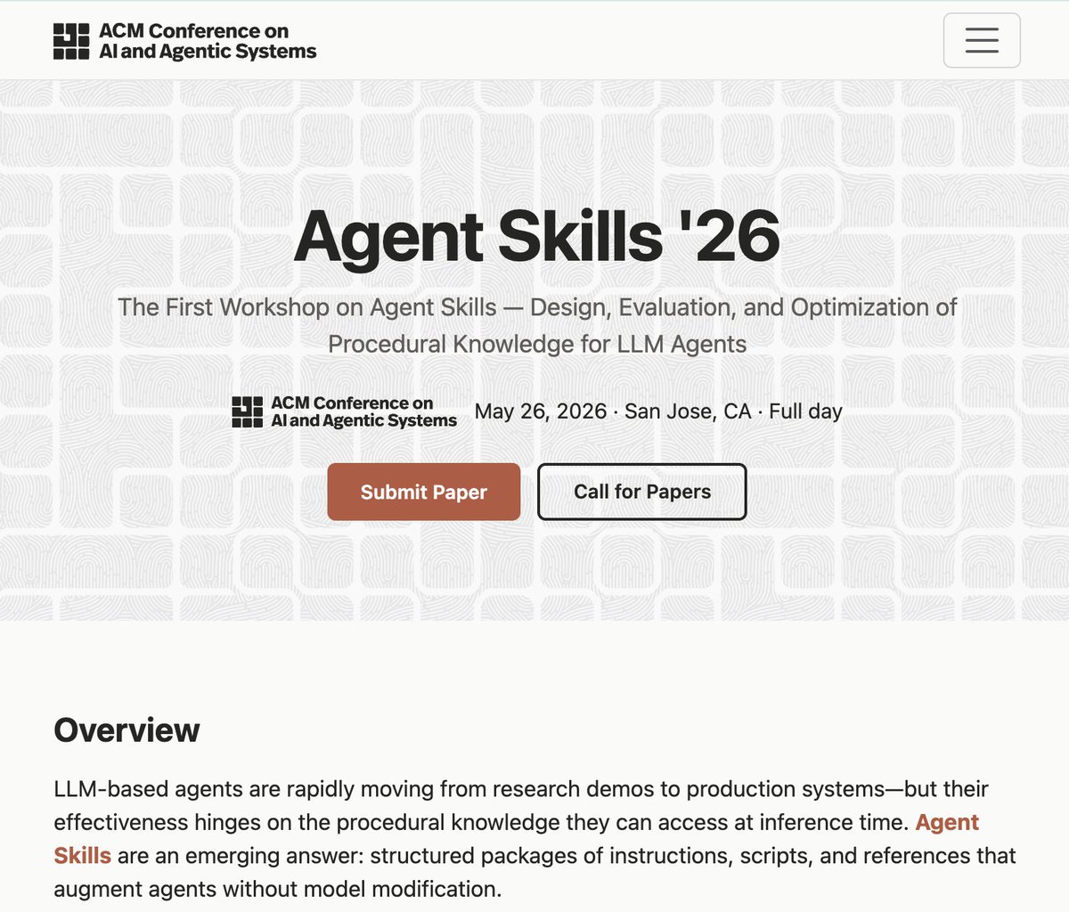 First Agent Skills Workshop at CAIS 2026 Conference