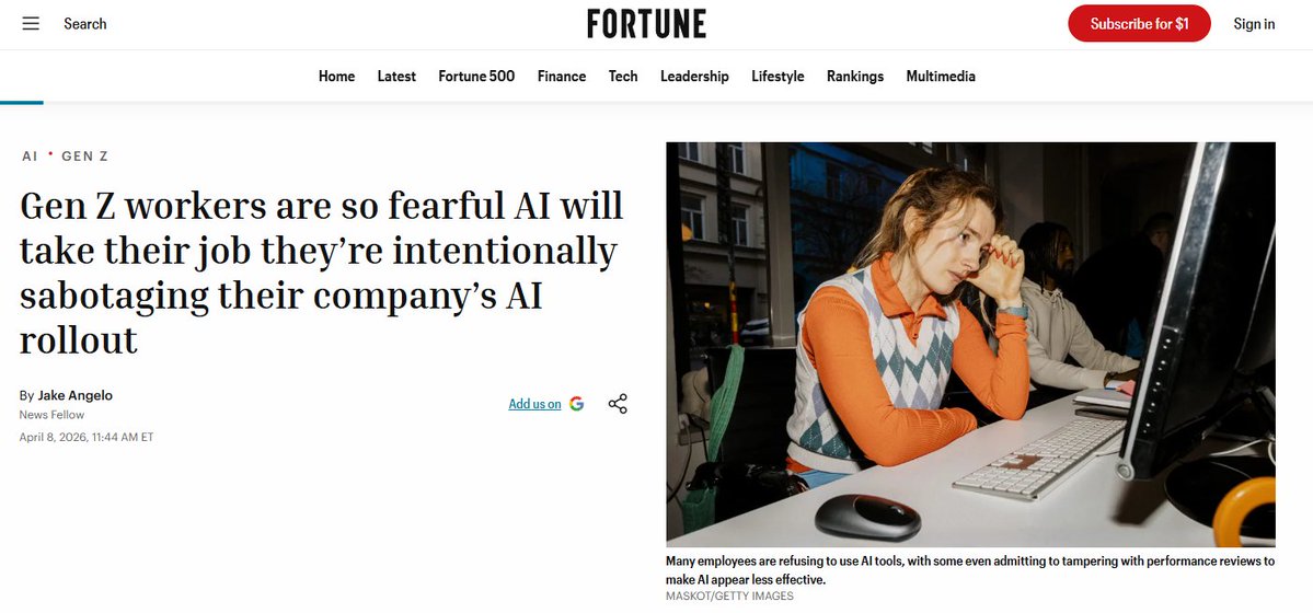 Gen Z Workers Sabotage AI Implementation, Accelerating Their Own Replacement