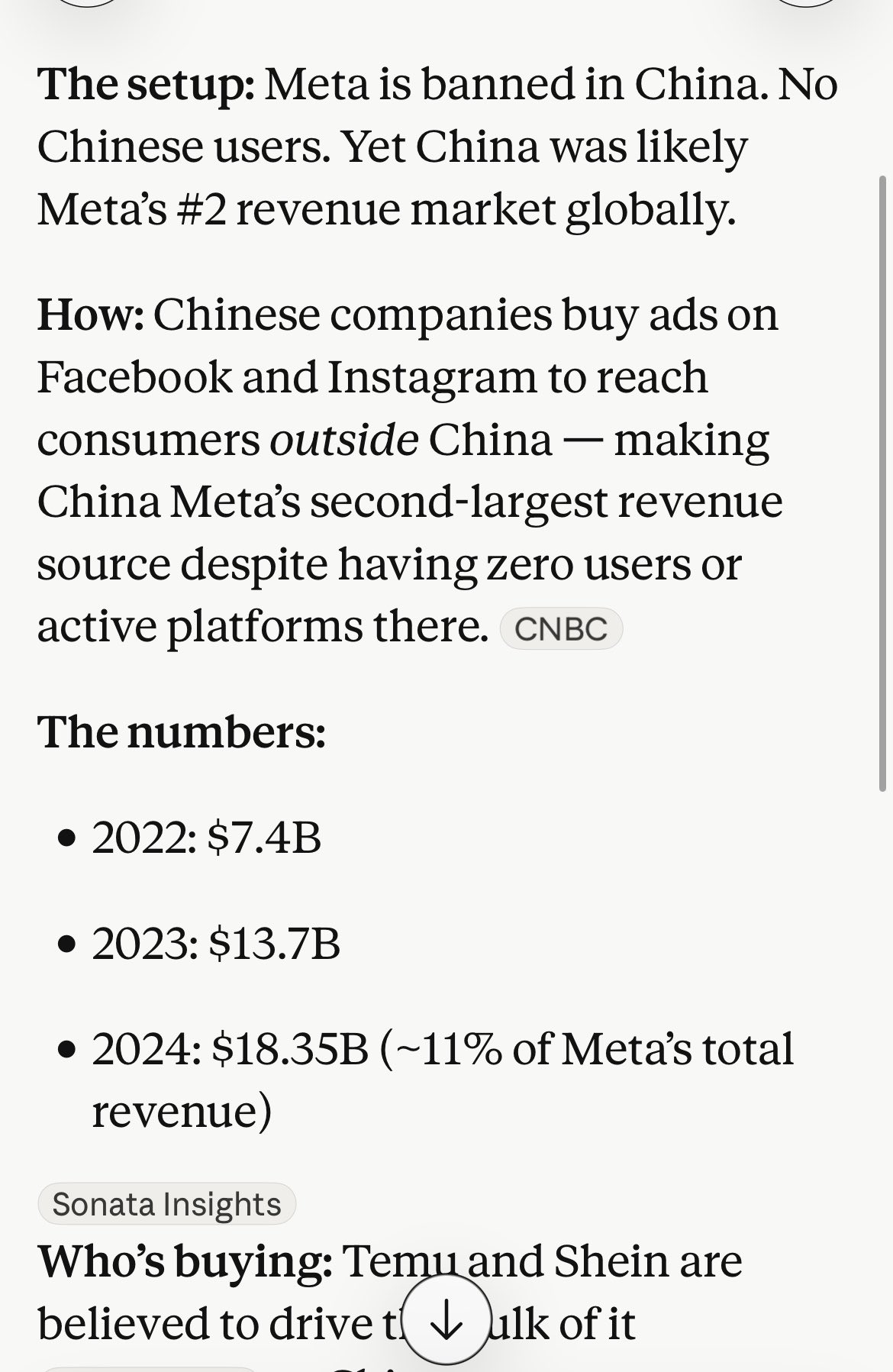 Meta loses Chinese spam revenue impact on platform quality