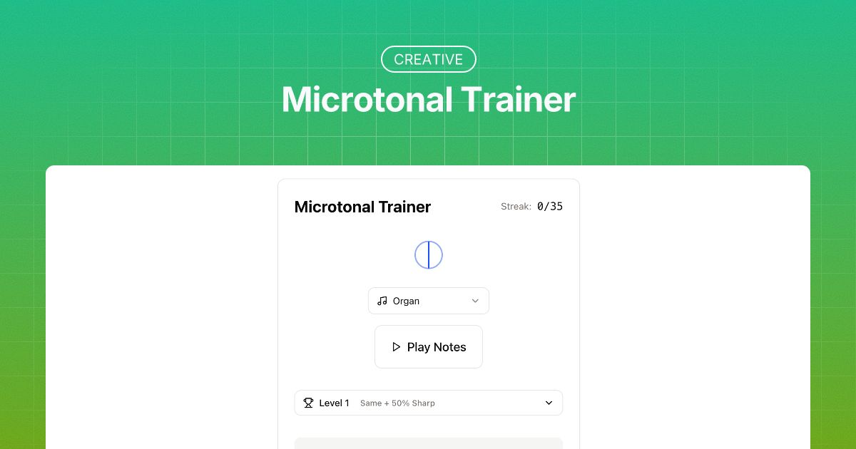Microtonal Trainer: AI App for Musical Pitch Perception