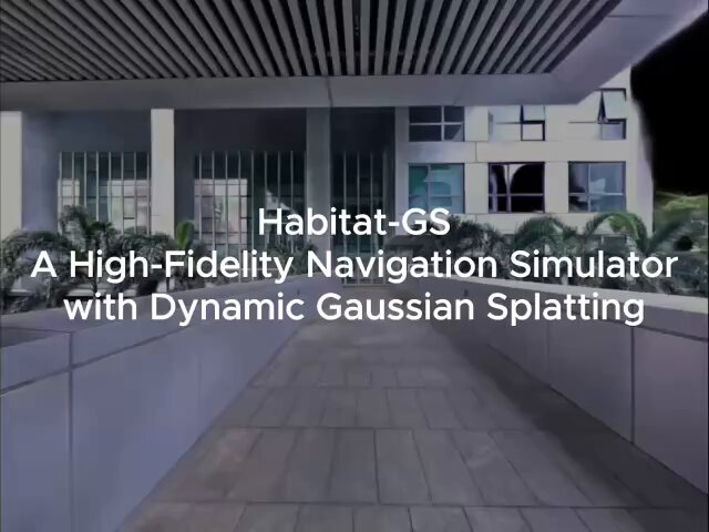 Habitat-GS: High-Fidelity Navigation Simulator with Dynamic Gaussian Splatting