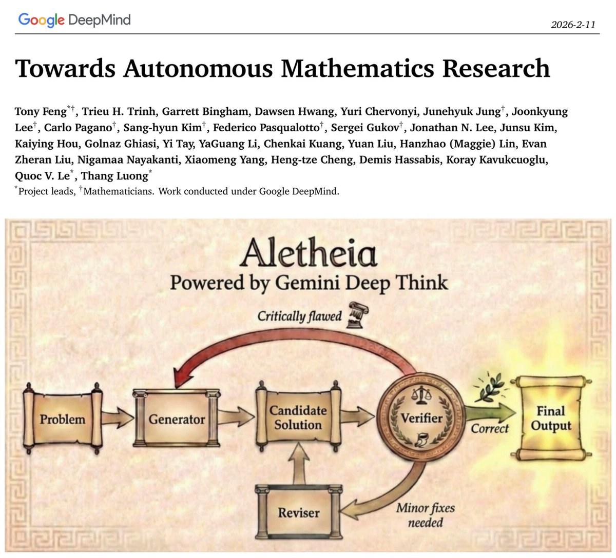 Aletheia: AI Math Research Agent Solves Erdős Open Problems