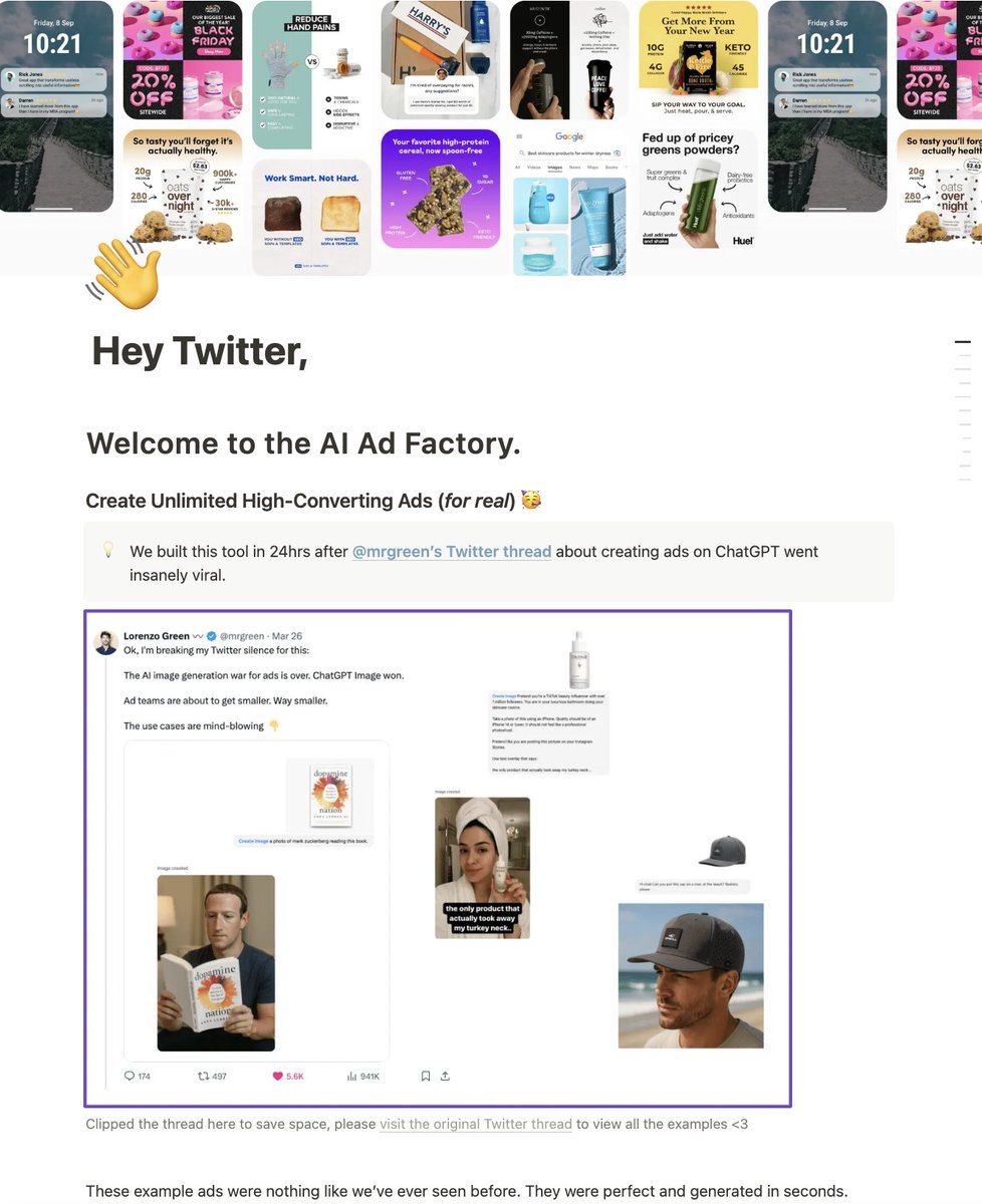 AI Ad Factory Built in 24 Hours from Tweet Inspiration