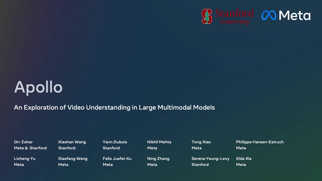 Meta Apollo Multimodal Models: 7B SoTA Video Understanding