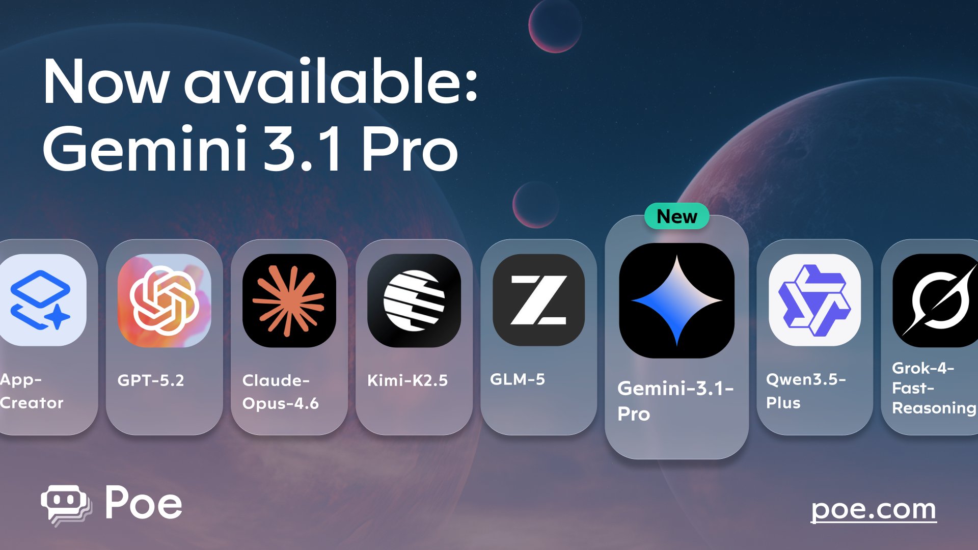 Gemini 3.1 Pro Launches: Deep Reasoning Model on Poe