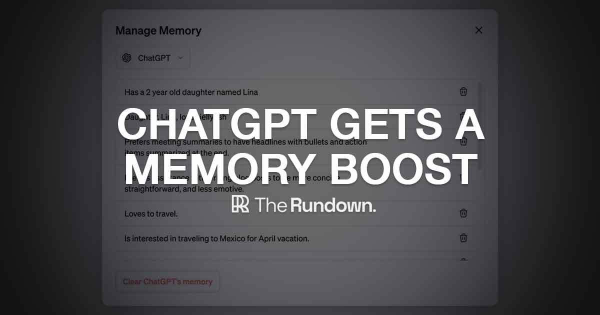 ChatGPT Memory, Nvidia Chatbot, and New AI Tools Today