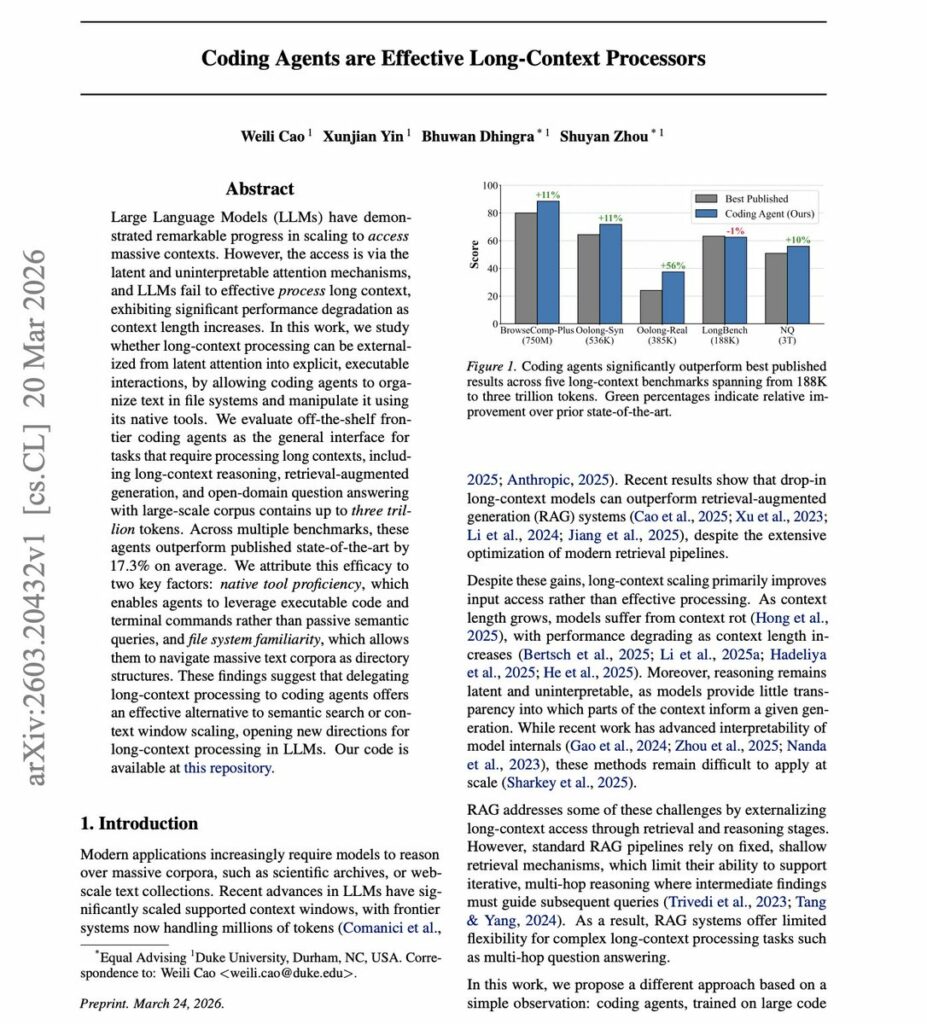 Coding Agents Excel at Processing Massive Long-Context Documents - AI ...