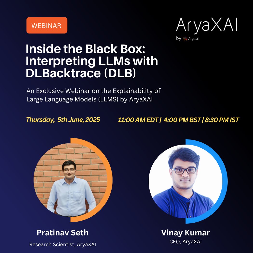 Webinar on Interpreting LLMs with DLBacktrace – June 5