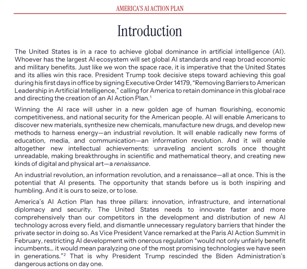 U.S. AI Action Plan: 90+ policies for global AI leadership