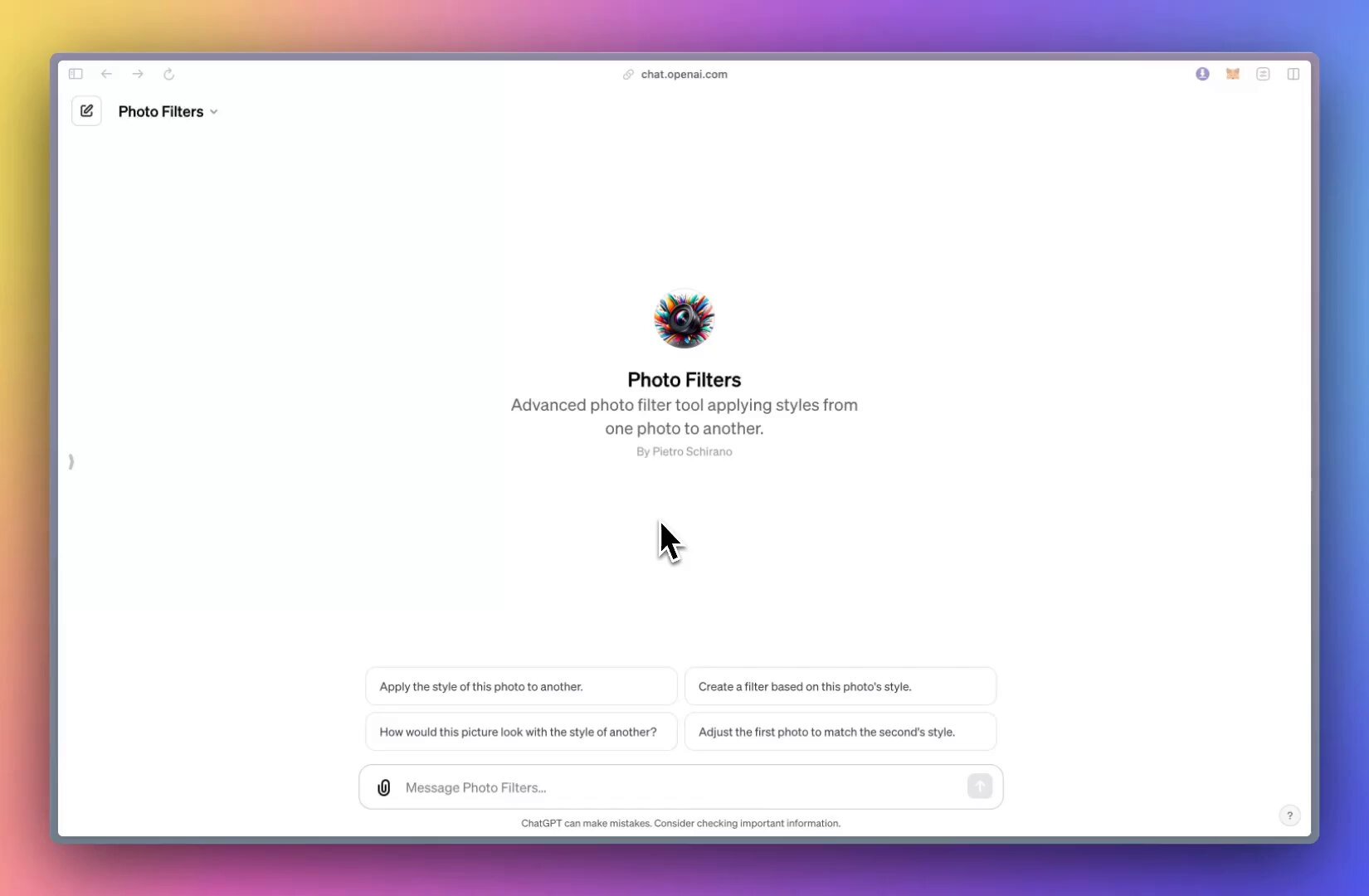 ChatGPT Photo Filters: Apply styles directly to your images