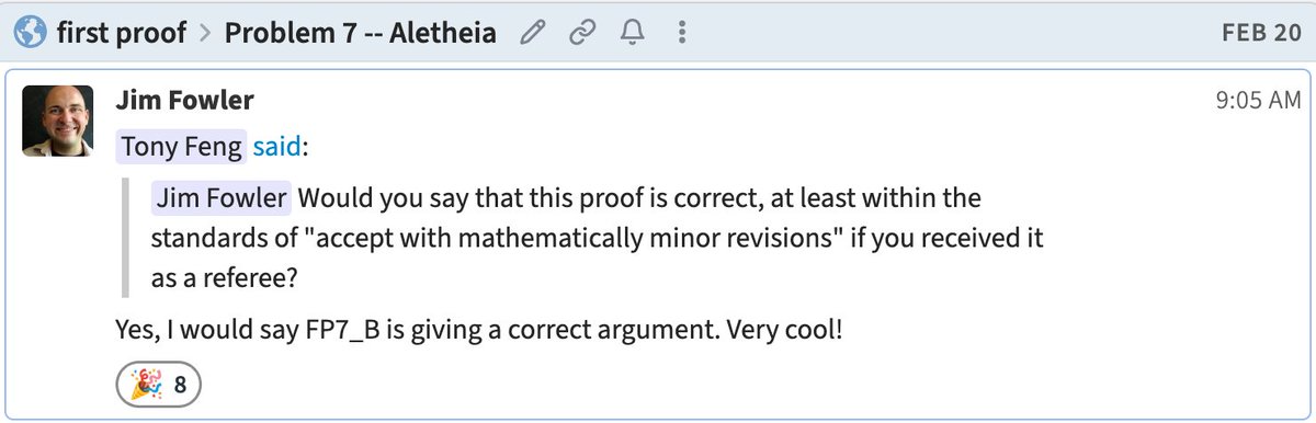FirstProof Problem 7 Solution Confirmed by Original Mathematician