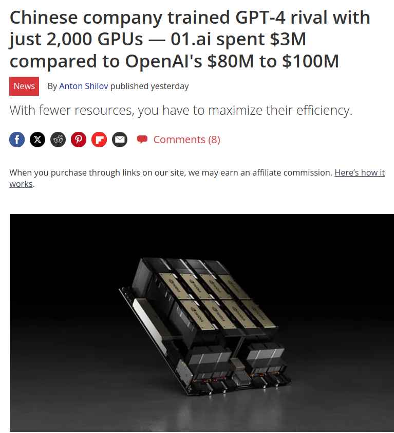 01.ai Trains GPT-4 Competitor with 95% Fewer Resources