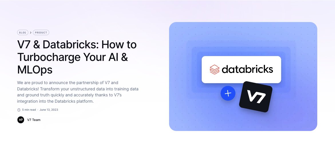 V7 Labs and Databricks enable data annotation and model training