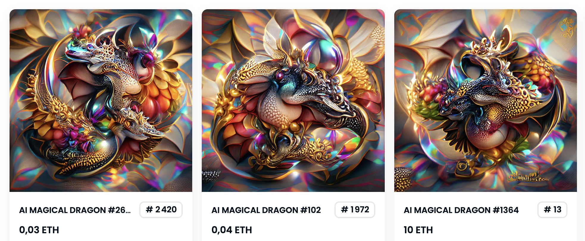 AI Magical Dragon NFT Collection Reaches Near 10 ETH Floor
