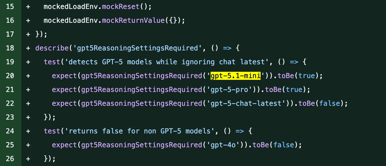 GPT-5.1-mini model discovered in OpenAI GitHub repository