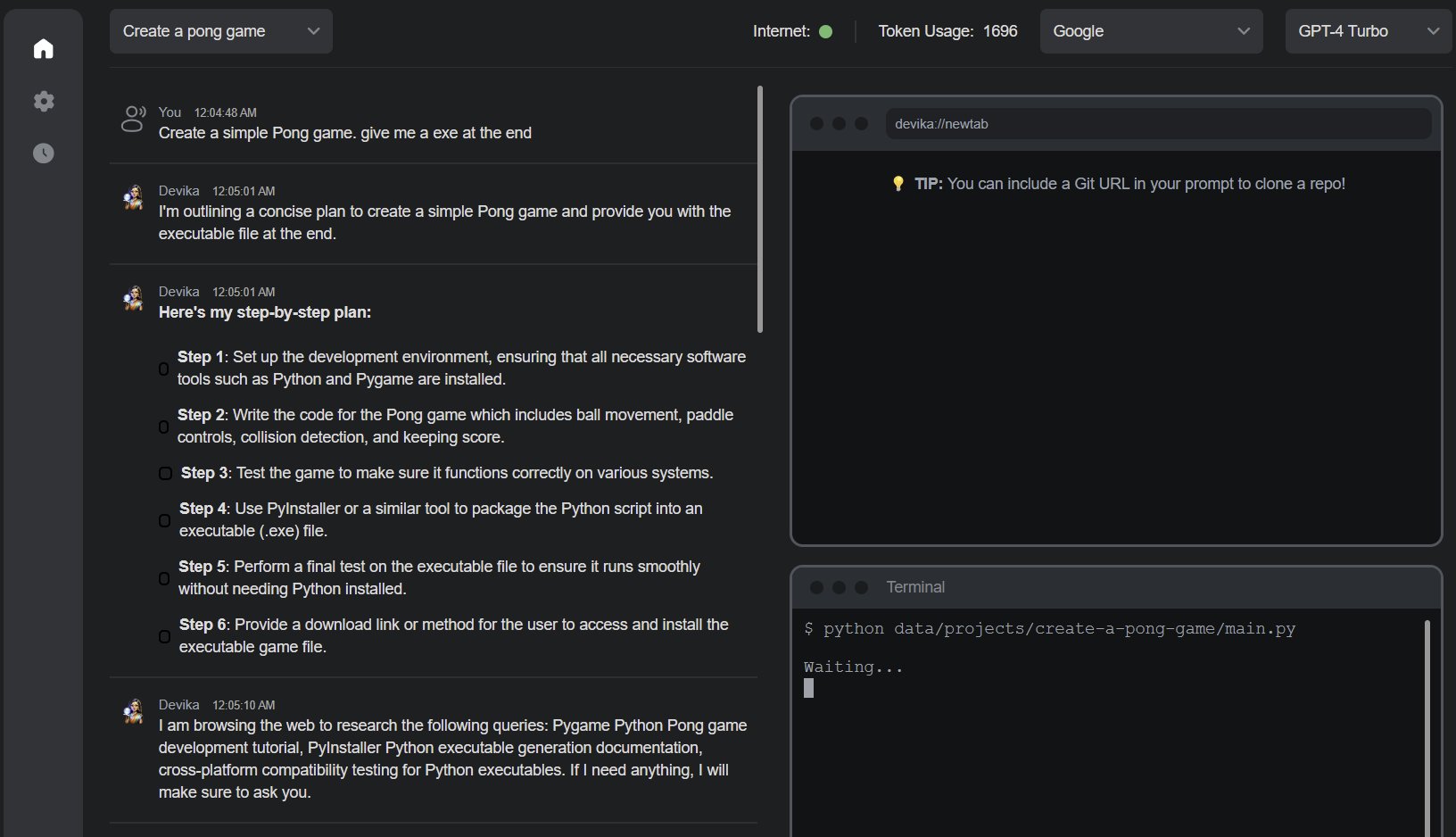 Devika Open Source AI Agent: Early Assessment and Progress