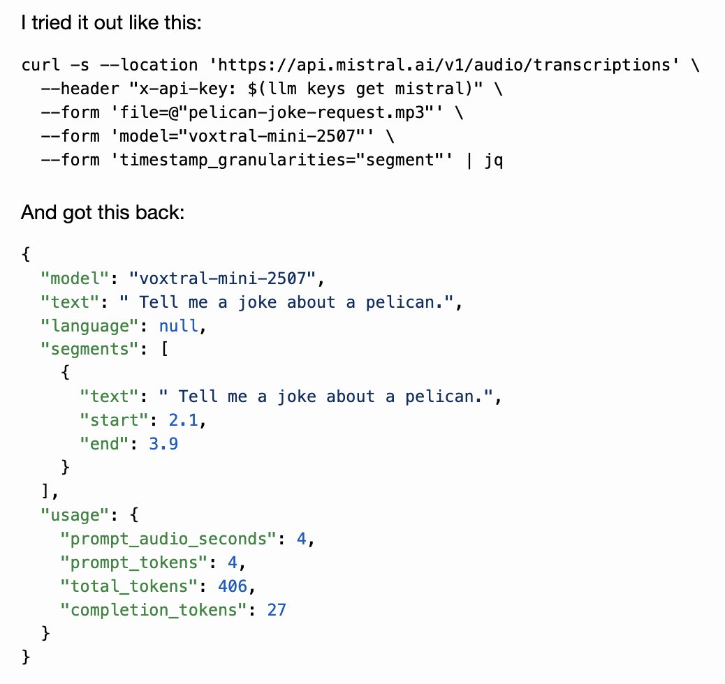 Mistral Launches Audio Transcription API Endpoint