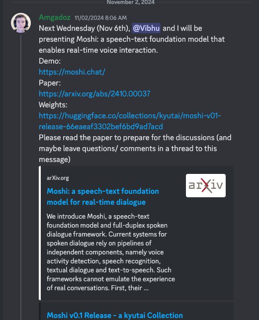 Moshi Open Source Realtime Voice AI Model Paper Club