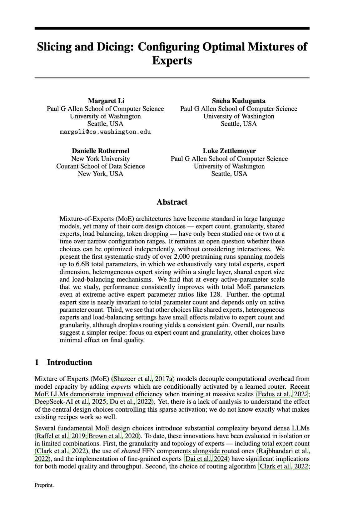 Technical Analysis of Optimal Mixture-of-Experts Model Configuration