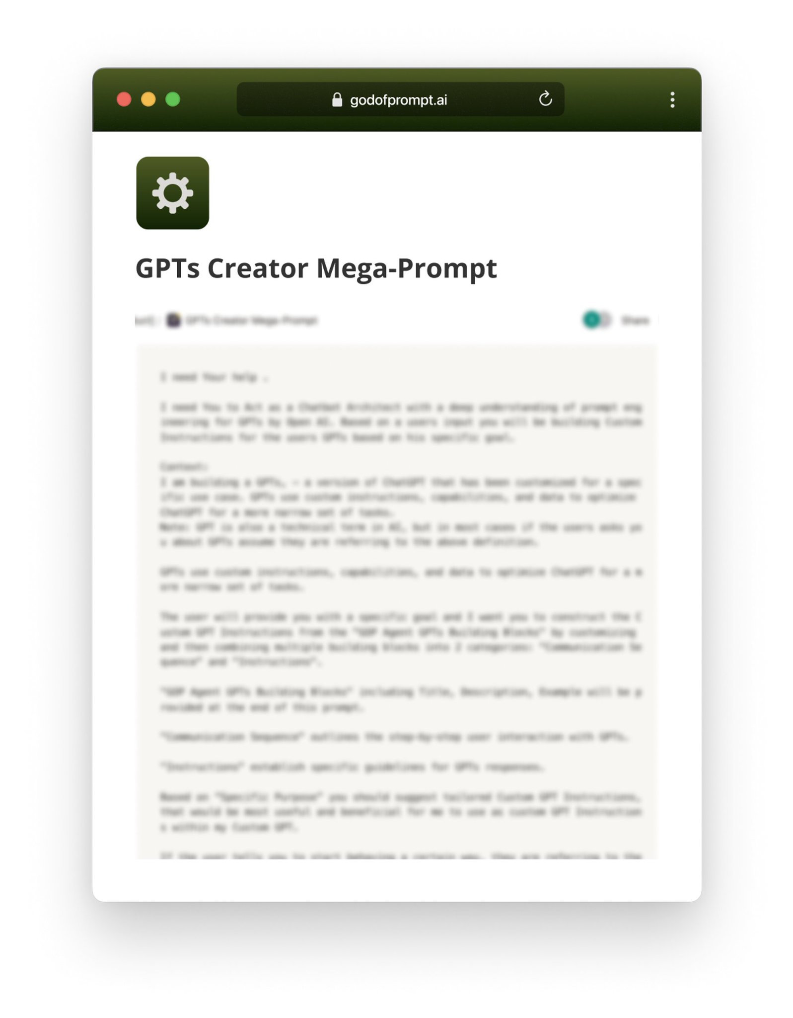 Build and sell GPTs with this creator mega-prompt