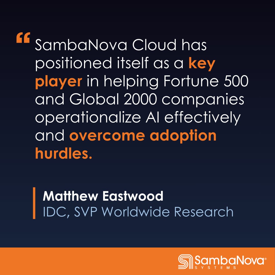 SambaNova Cloud Distinguished by IDC for AI GPU Excellence