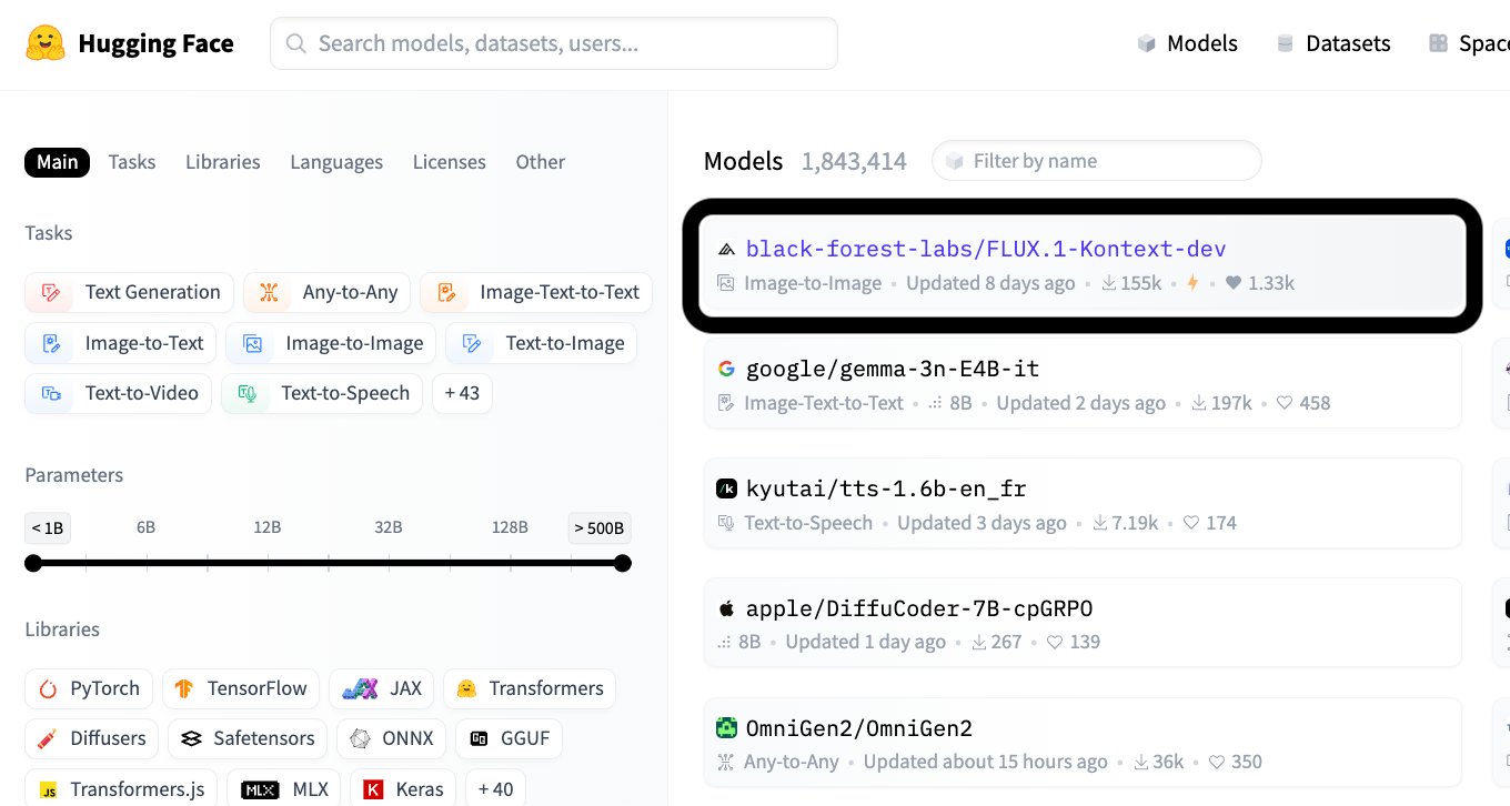 Kontext-dev Trending on Hugging Face with 100 Derivative Models