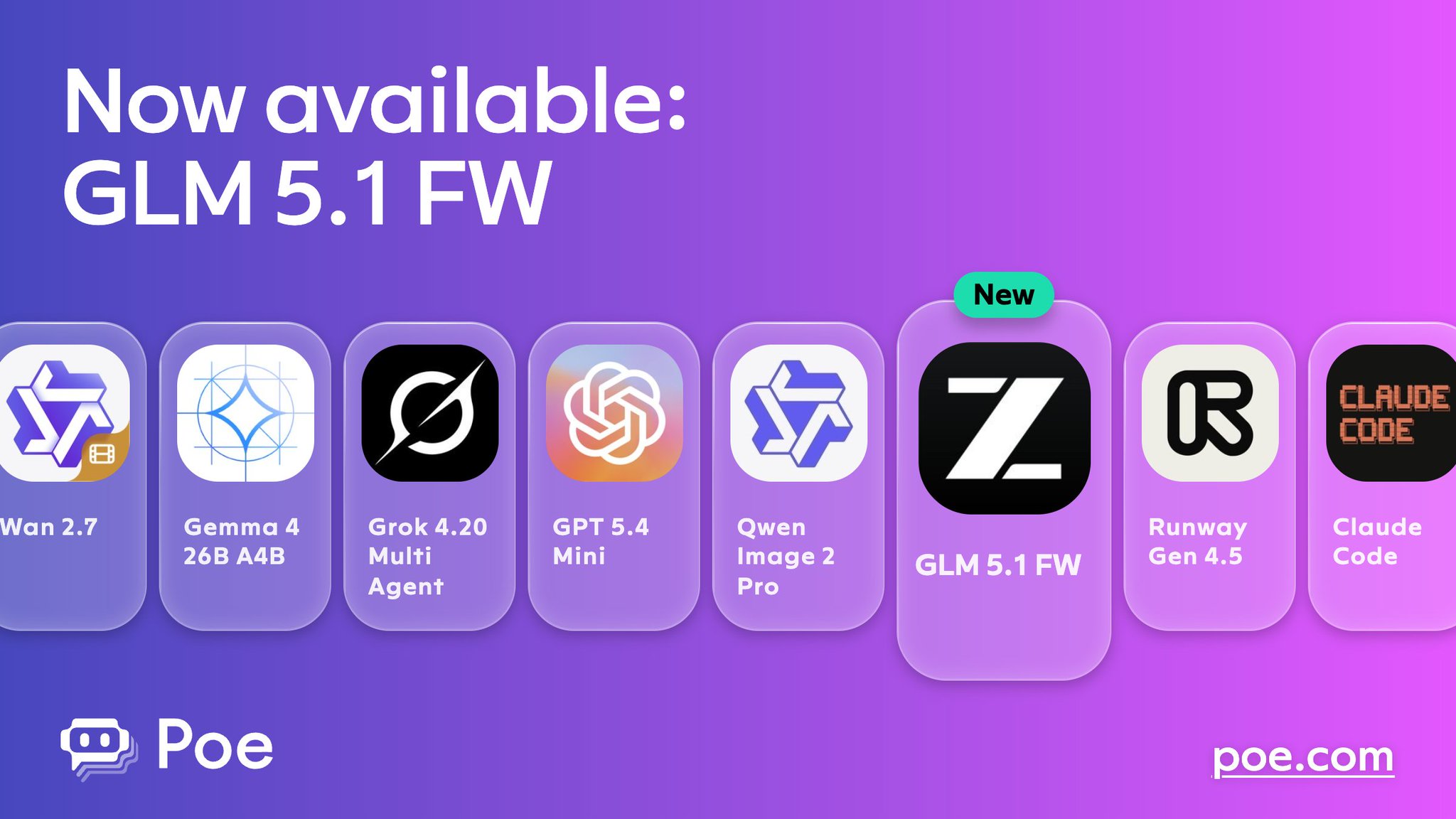GLM-5.1 Flagship Model Now Live on Poe Platform
