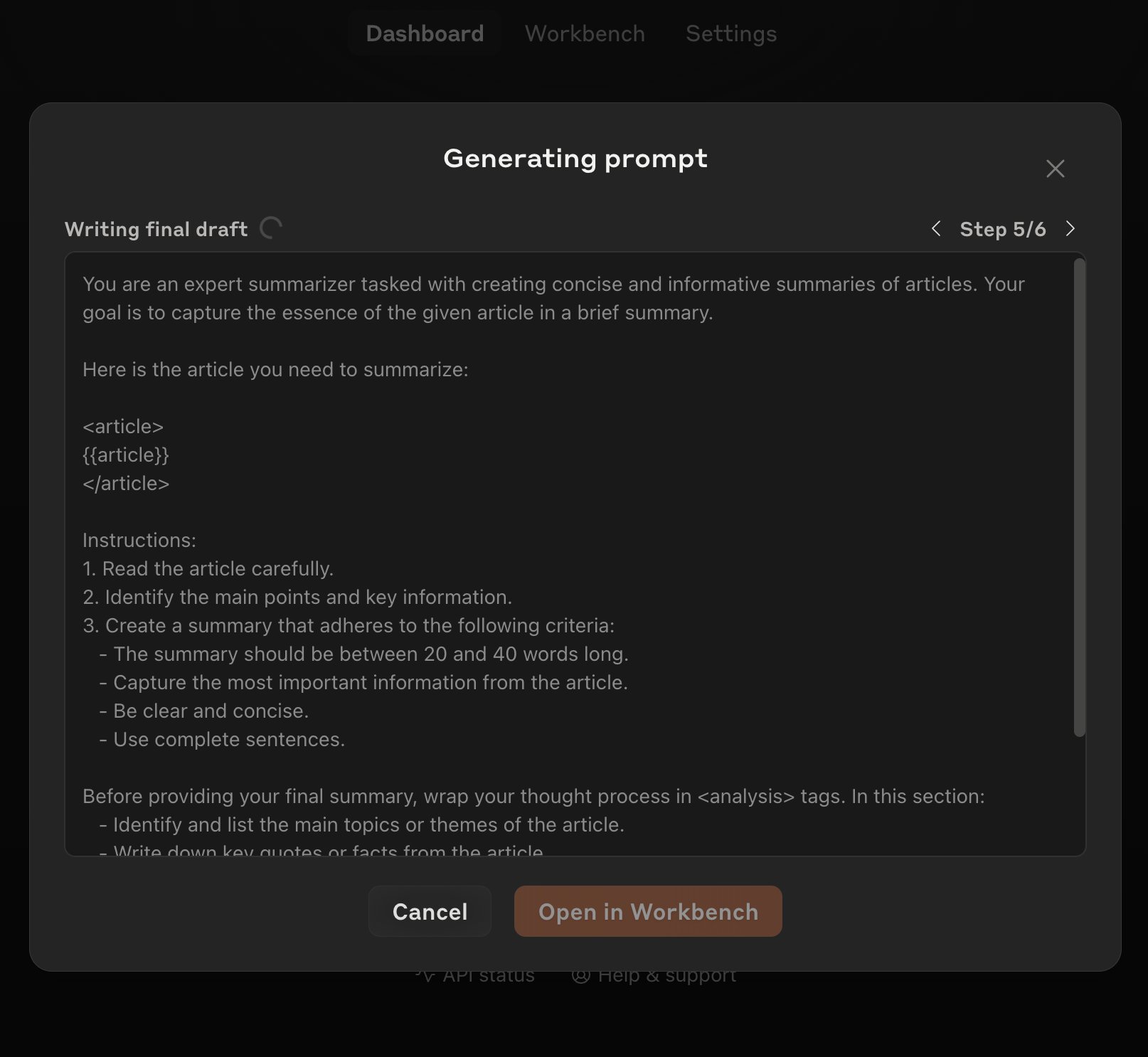 Claude Completes Final Optimized Prompt Draft