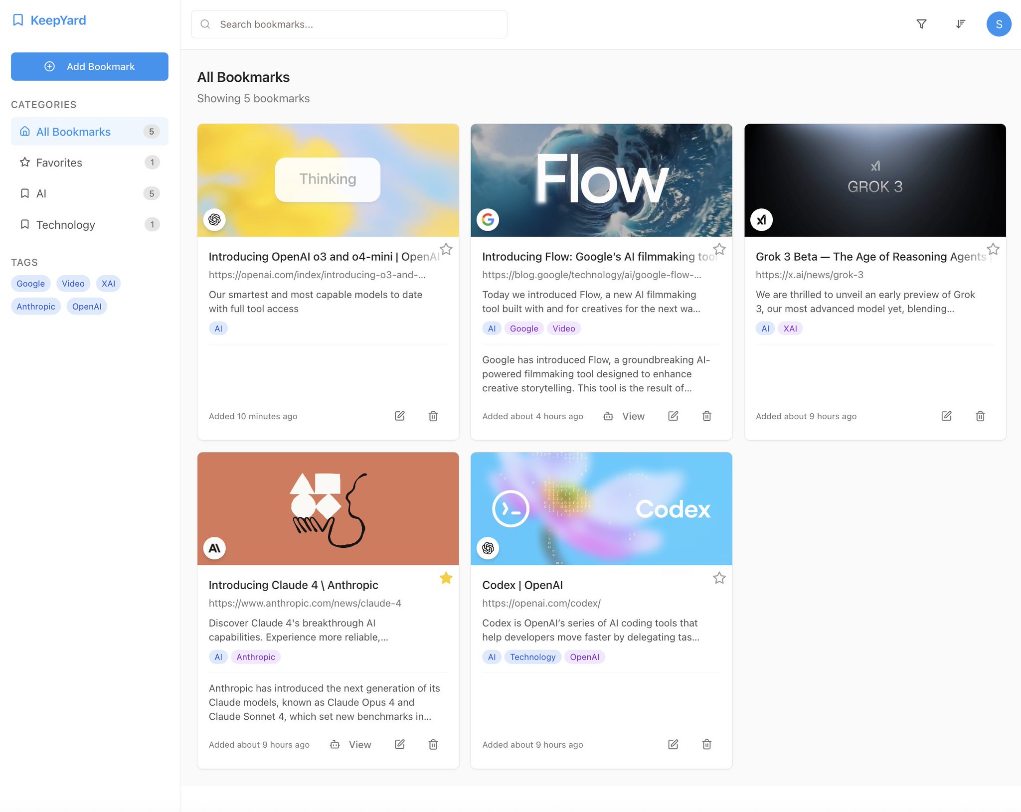 Keepyard: Free Bookmark Manager with Categories and Tags