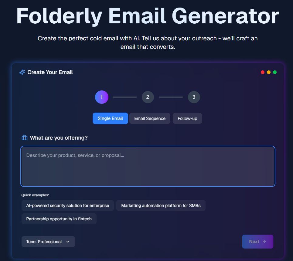 Folderly EmailGen AI: AI-Powered B2B Cold Outreach Platform