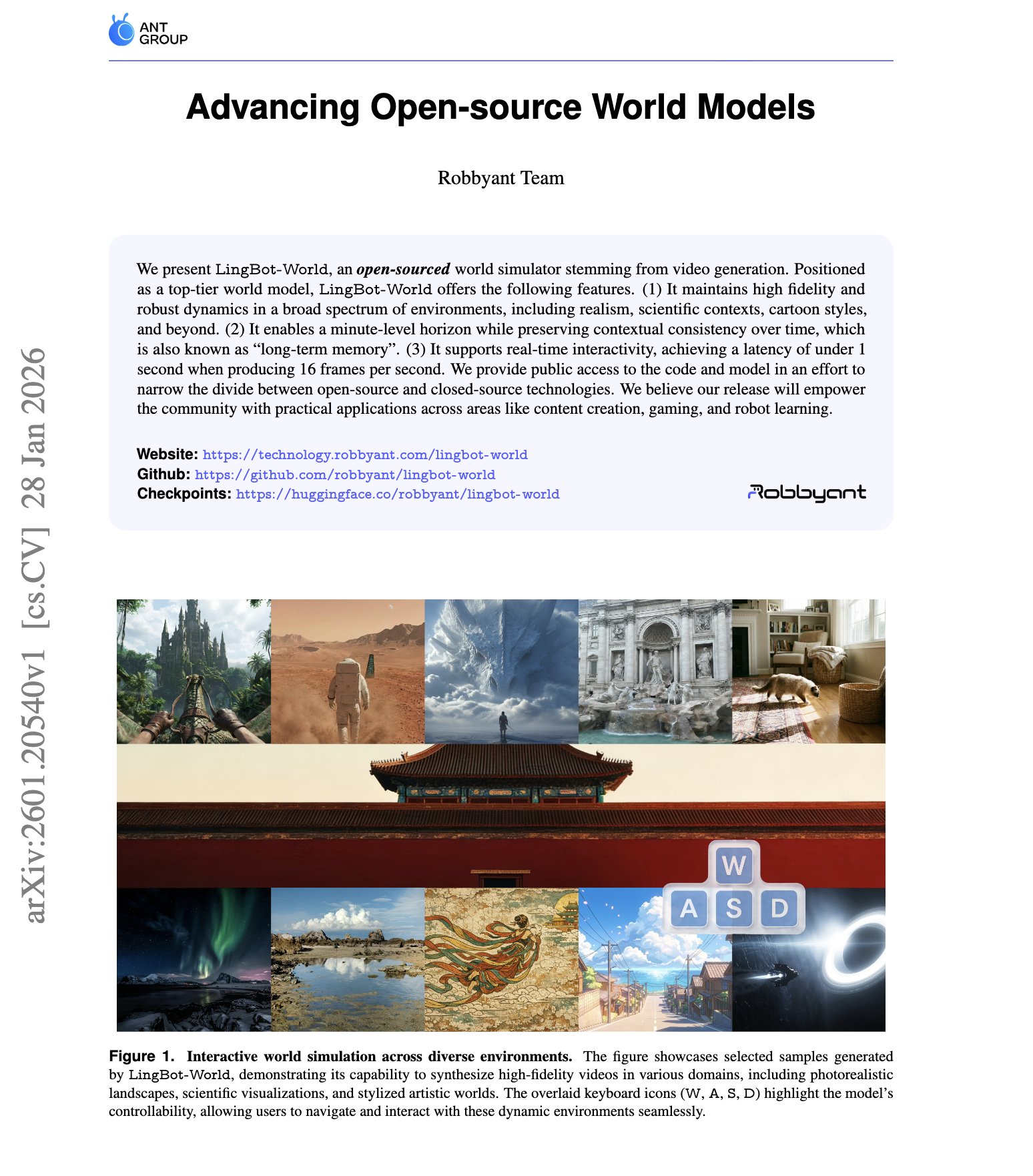 Ant Group Releases LingBot-World Open Source Video World Model
