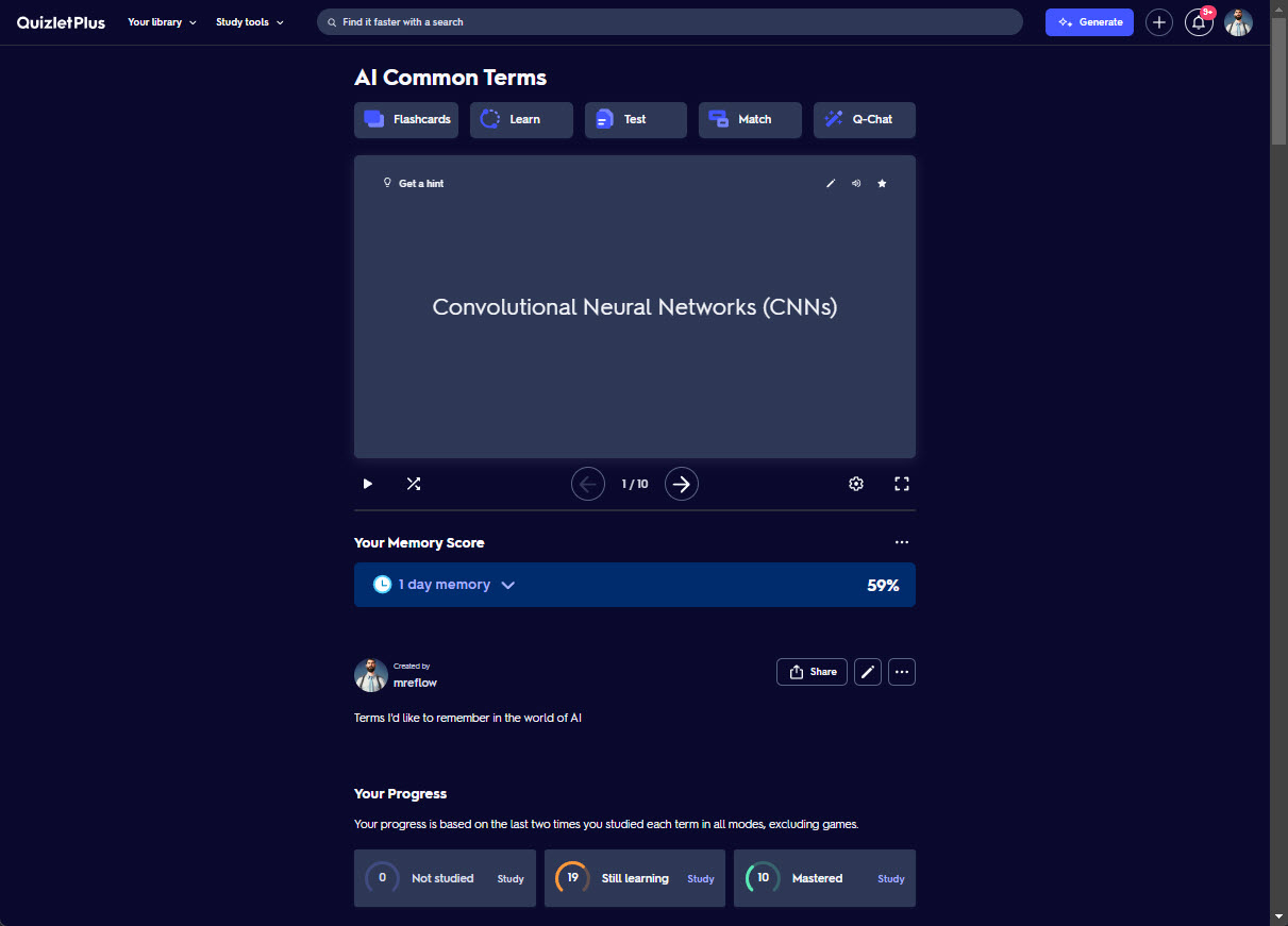 Using Quizlet Flashcards to Master AI Terminology Daily