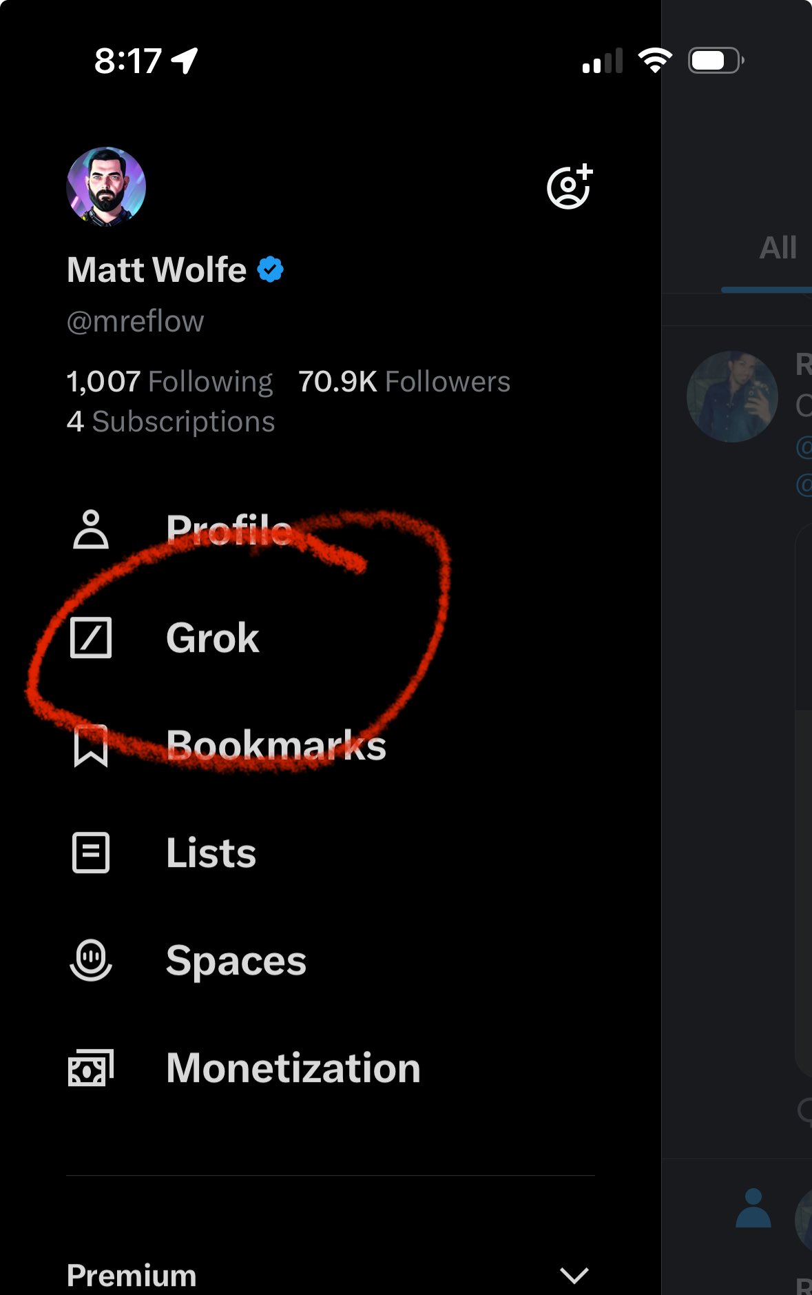 User gains access to Grok AI chatbot platform