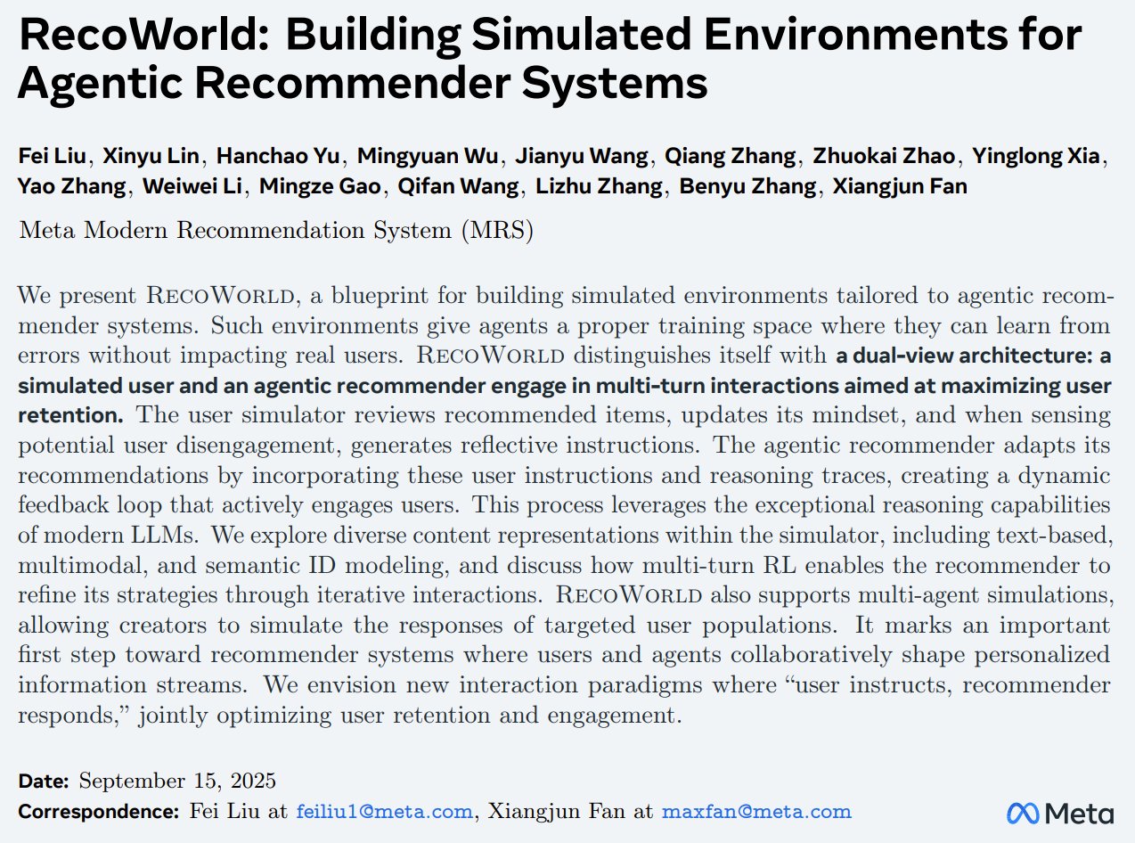 Meta RecoWorld: Agentic Recommender Systems Simulation Playground