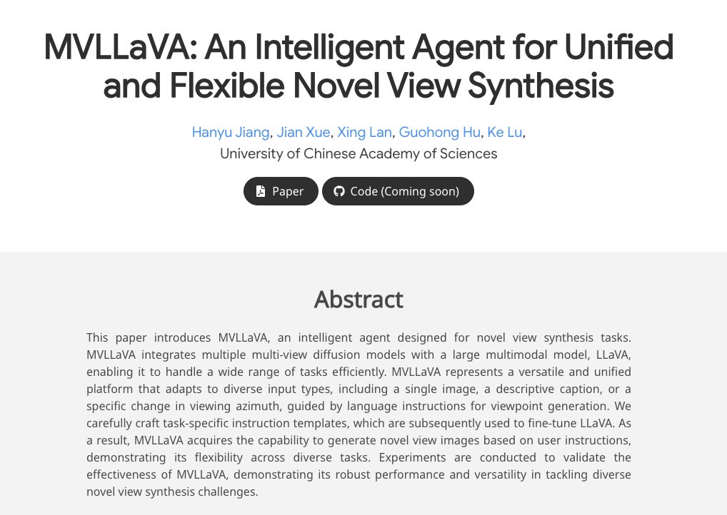 MVLLaVA: Intelligent Agent for Novel View Synthesis