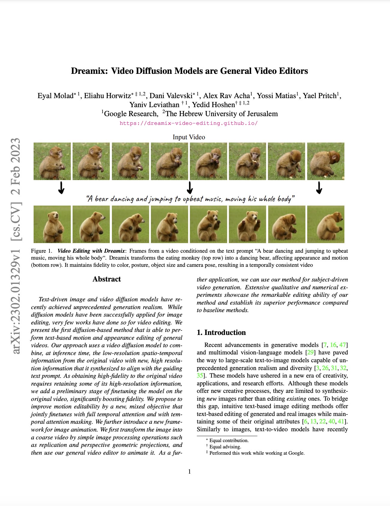 Dreamix: Video Diffusion Models as General Video Editors