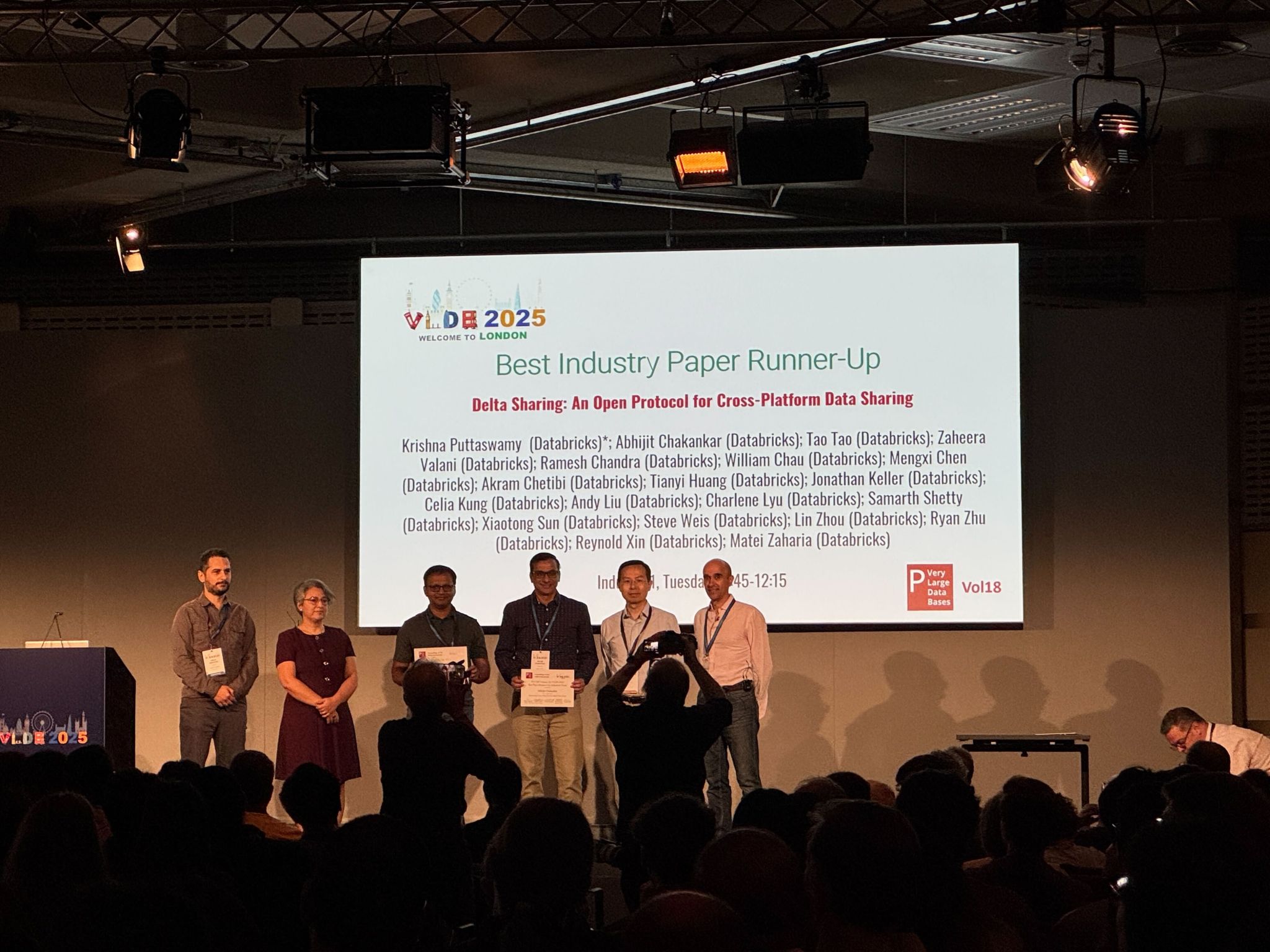 Delta Sharing Protocol Wins VLDB2025 Industry Runner-Up Award