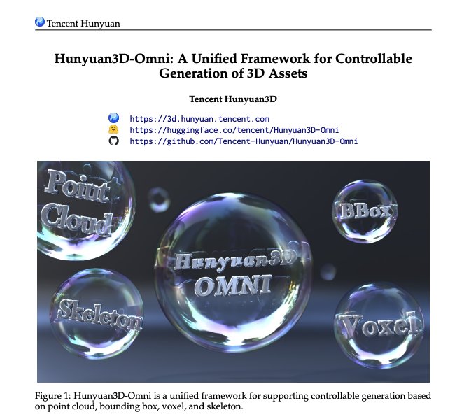 Hunyuan3D-Omni: Unified Framework for Controllable 3D Asset Generation