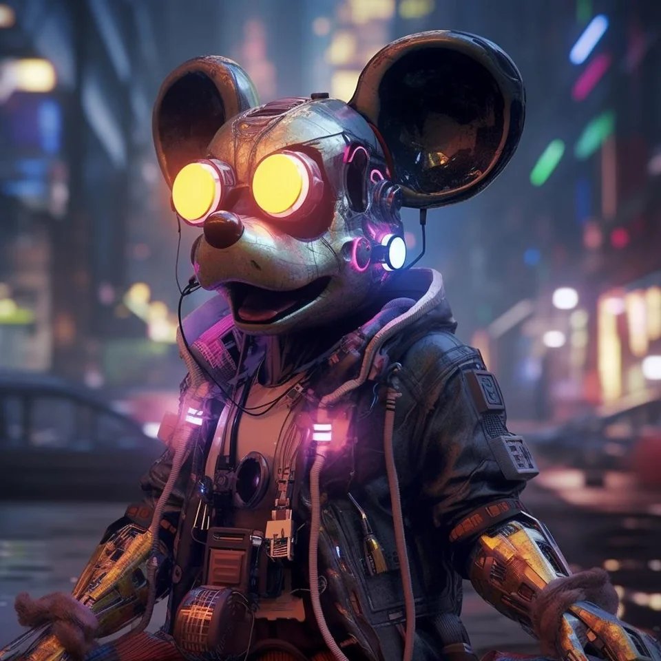 Disney Characters Transformed into Cyberpunk Style by Midjourney