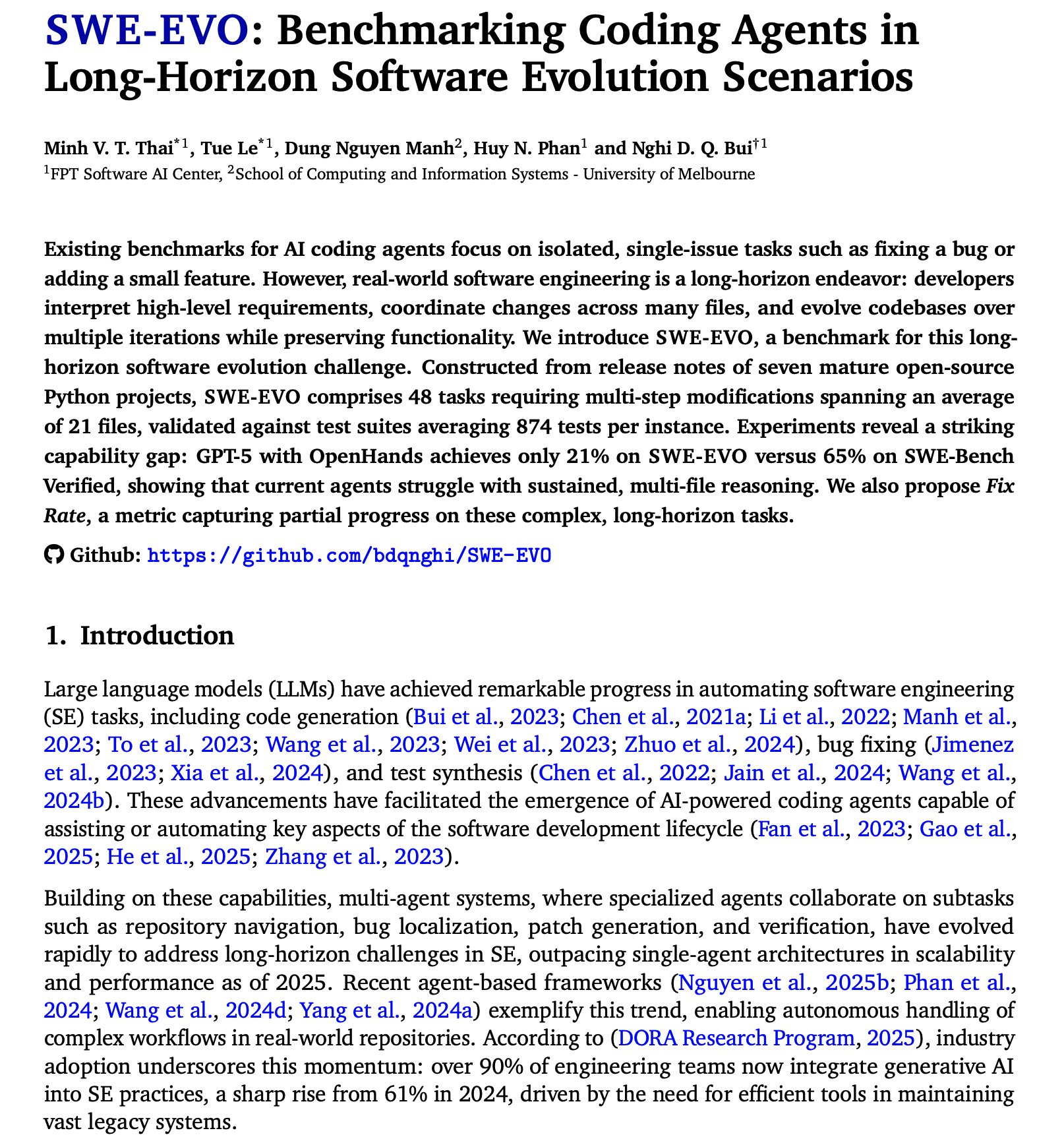 SWE-EVO Benchmark for Long-Horizon Software Evolution Tasks